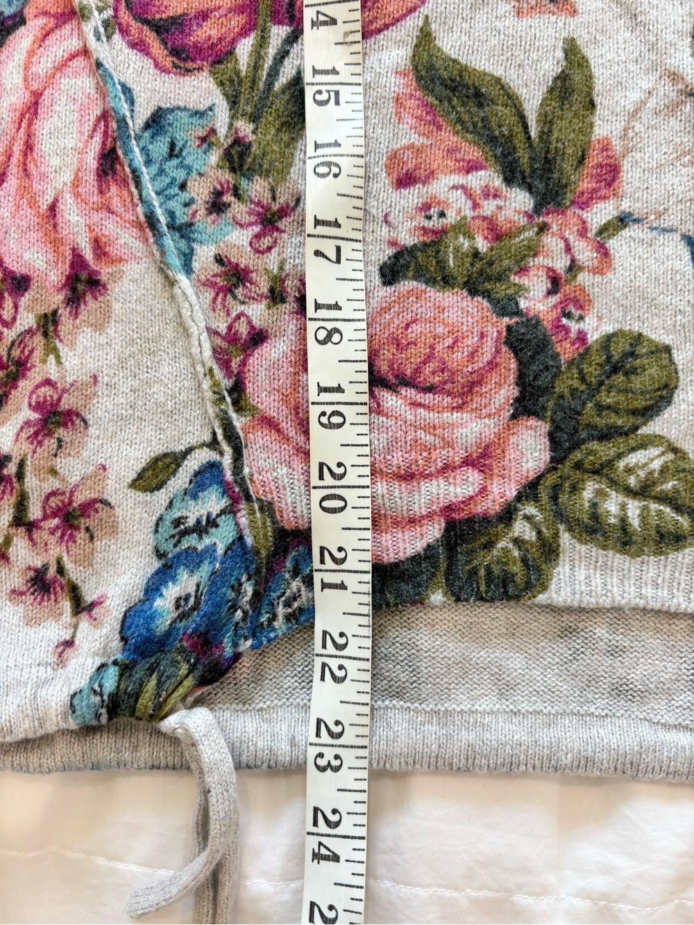Anthropologie Angel Of The North S Gray Floral Sweater Embroidery Cottagecore - Picture 10 of 14